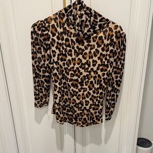 Free People Leopard Print Blouse - Brown and Black